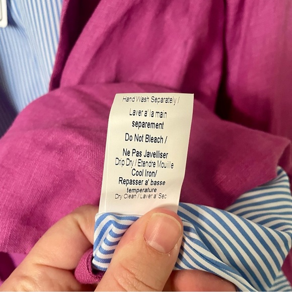 Civico 51 100% Linen Pink Blazer Made In Italy Size Small - Picture 8 of 8